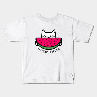 Watermeowlon Watermelon Cat Kids T-Shirt